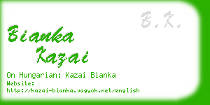 bianka kazai business card